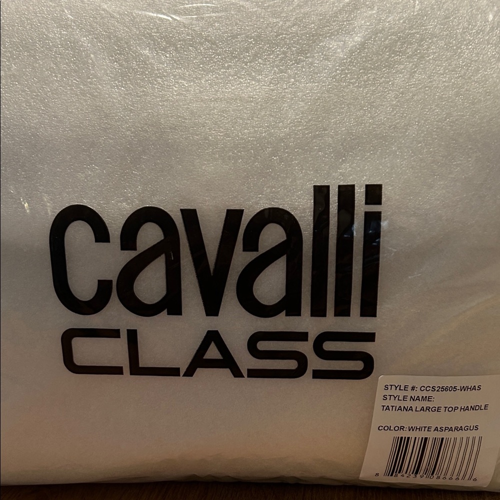 Cavalli Class Tatiana White Top Handle Satchel Crossbody NWT Large - Picture 8 of 12